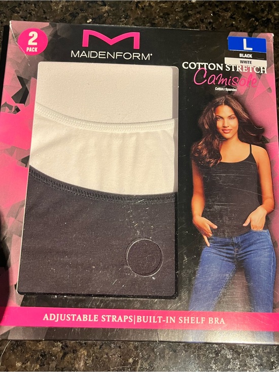 Maidenform Other - Brand New Maidenform Cotton Stretch Camisole 2-Pack — Black & White Size L